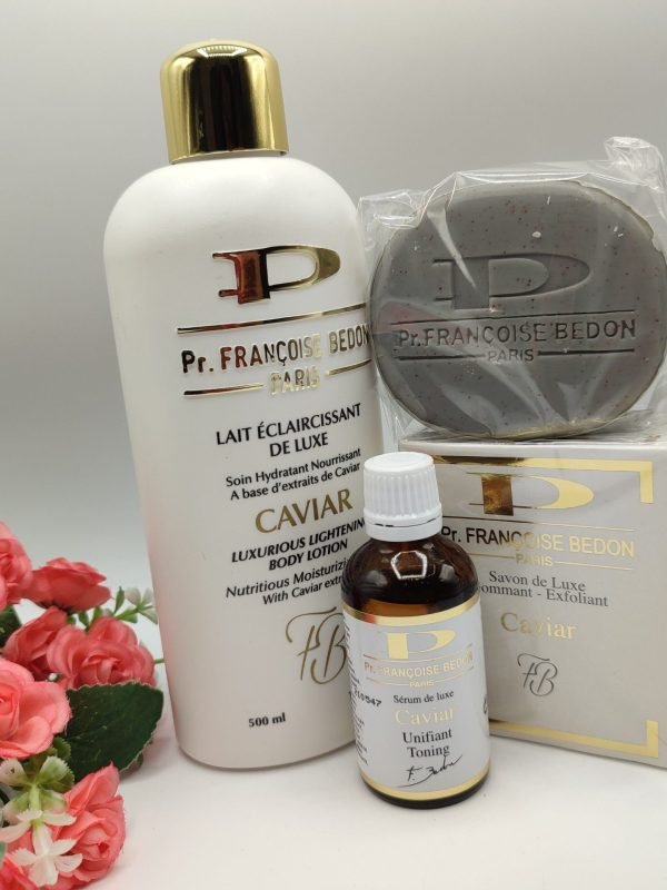 Mini gamme aux caviars Françoise Bedon | lait 500ml, savon et sérum nettoyant
