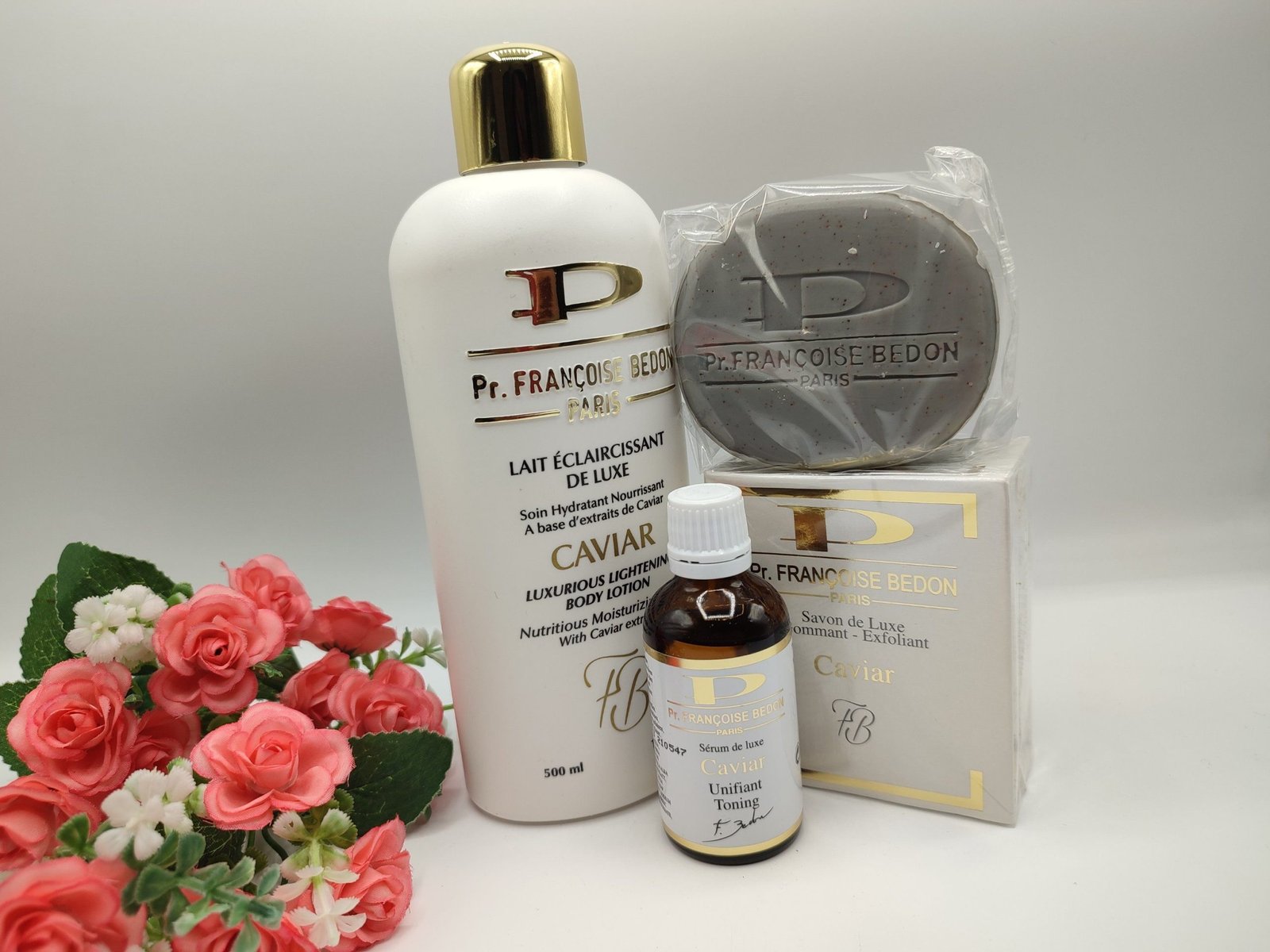 Mini Gamme Caviar Françoise Bedon Mini gamme aux caviars Françoise Bedon | lait 500ml, savon et sérum nettoyant