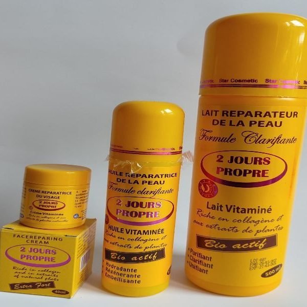 2 Jours Propre Super Éclaircissant | Lait, Huile & Crème Visage | Teint Uniforme