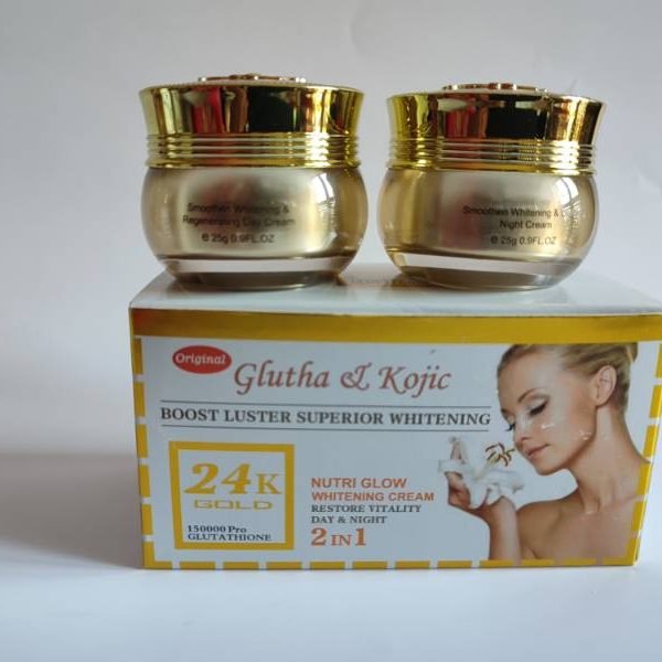 Crème 24K Gold Concentré Jour & Nuit 20ml – Soin Anti-Taches Luxe pour Teint Propre & Radieux – Produit Philippin Banane Jaune