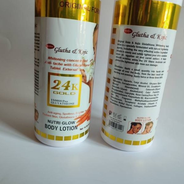 Lait 24K Gold Concentré Corporel 500ml – Traitement Anti-Taches & Illuminant à l'Or 24K pour Teint Propre – Produit Philippin Banane Jaune