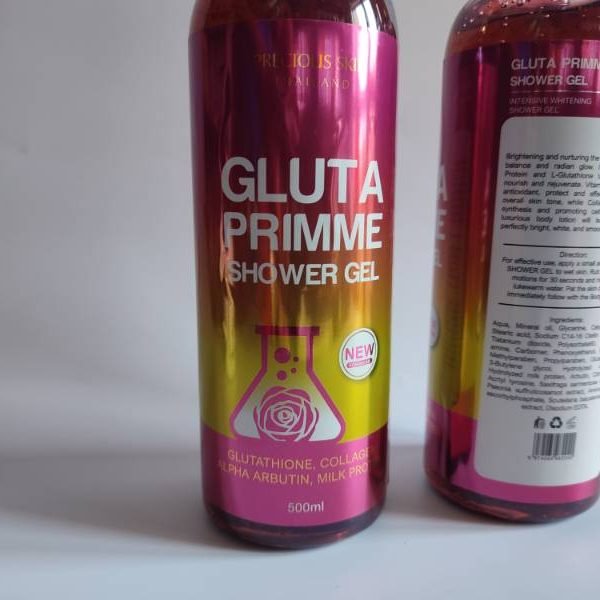 Gluta Prime - Gel Douche Éclaircissant Visage & Corps 500ml - Formule Anti-Taches au Glutathion