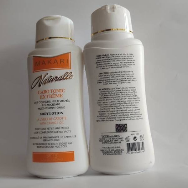 Makari Lait Corporel Éclaircissant à l’Huile de Carottes | 480ml | Peau Douce & Teint Unifié