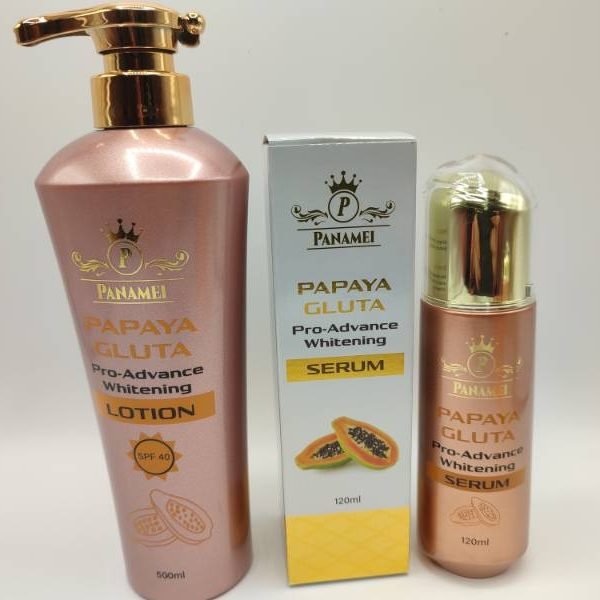 Lait et Sérum Concentré Gluta Papaye – Soins Éclaircissants aux Ingrédients Naturels