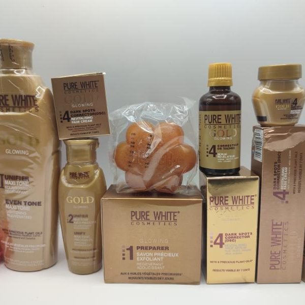 Gamme Complète Pure White Gold | Éclat Visage & Anti-Taches | Soin Complet Peau