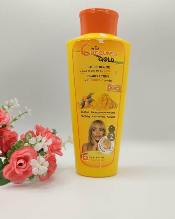 Curcuma Gold, Bio, Lait corporelle 400ml concentré anti taches, anti acné