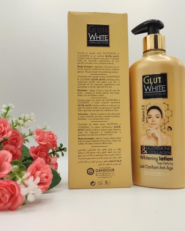 Lait Gluta White 500ml | Éclaircissant & Anti-Âge | Glutathion & Collagène