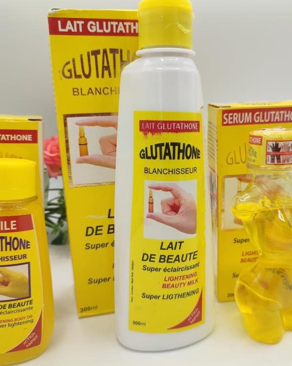 Glutathion Blanchisseur Double Concentré | Lait 300ml, Sérum & Huile