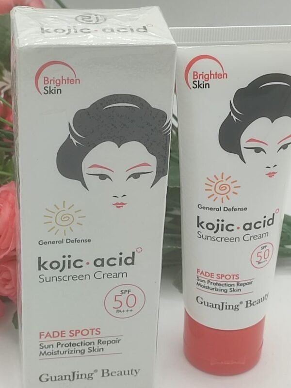 Creme solaire spf 50 a l'acide kojique clarifiant, hydratant et anti taches