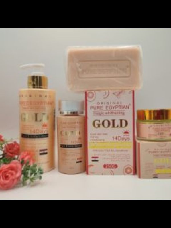 Gamme complète GOLD PUREC EGYPTIENlait 300ml , crème visage 50g , sérum 100ml savon 250ML