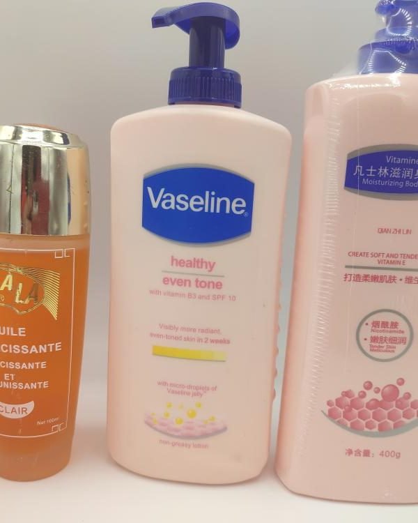 Vaseline Bright 400ml + Vaseline Coréen 400ml & Huile Lalala 100ml