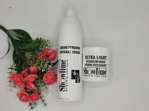 Poudre Décolorante Professionnelle Bleue | Kit Décoloration 9 Tons avec Oxydant | Anti-Reflets Jaunes | Protection Cheveux