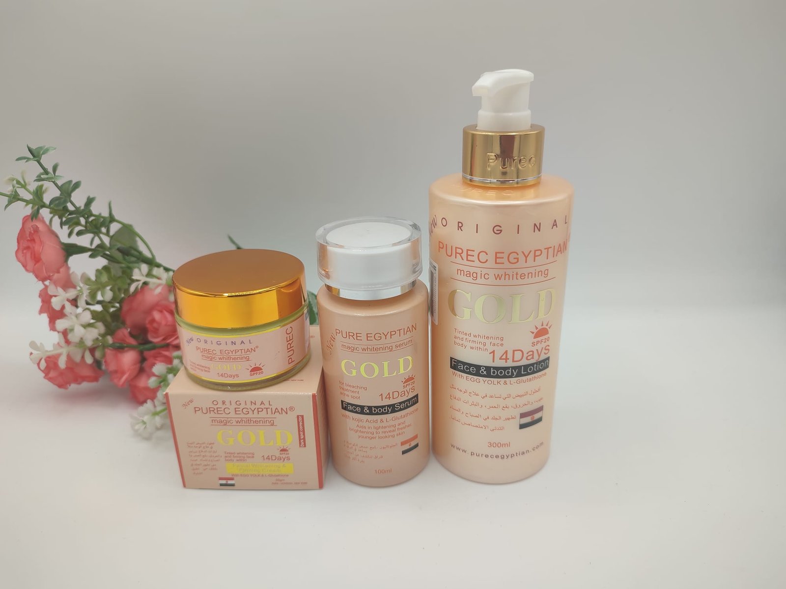 PUREC333 PUREC EGYPTIAN, LAIT CORPOREL, SERUM et creme visage