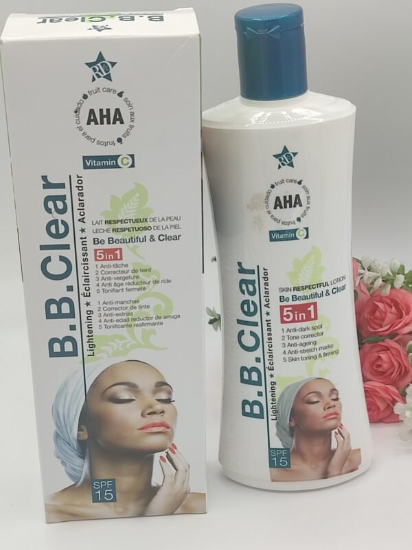 Lait Corporel B.B Clear 5 en 1 | Éclaircissant & Anti-Taches | 300ml