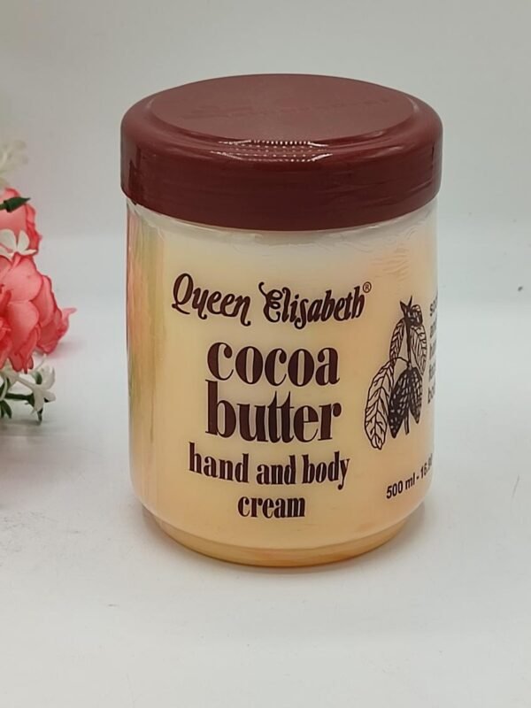 Queen Elisabeth Cocoa Butter – Lotion Mains & Corps 500ml – Peau Hydratée et Satinée