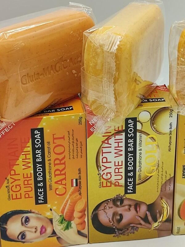 Lot 4 Savons Purec Gommants Abricot 250g - Carotte Papaye Œuf Or