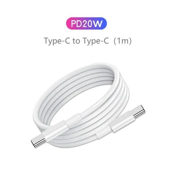 Chargeur Rapide USB‑C 20 W Blanc + Câble Type‑C→Lightning 1 m (White)