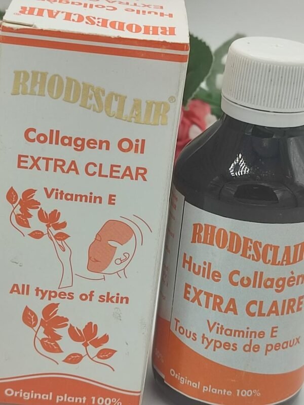 Huile RHODESCLAIR à la Vitamine E & Collagène | Extra Claire, Extra Douce pour un Teint Jaune Parfait