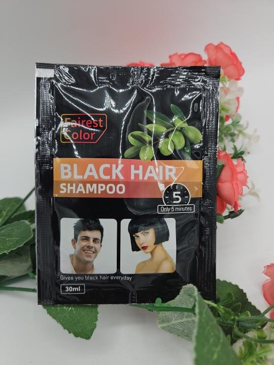 Shampooing noir coloration permanente 30ml – Couvre cheveux et barbe gris durablement 3pcs