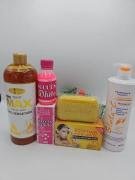 Gamme corporelle Pro teint  White  gel douche 1litre, huile sucess white125ml , lait corporelle Gluta C 600ml et savon Purec Egyptian Gold OR 250g