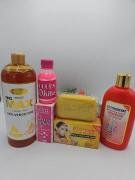 Gamme corporelle Pro teint  White  gel douche 1litre, huile sucess white125ml , lait corporelle Tchadienne 500ml et savon Purec Egyptian Gold OR 250g