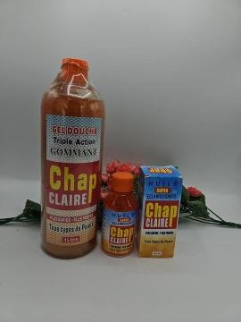 Huile super éclaircissante CHAP CLAIRE 125ml ET SON GEL DOUCHE 1 LITTRE plus rapide, plus propre tous types de peaux